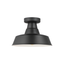 Classic Farmhouse 1-Light Black Aluminum Outdoor Drum Ceiling Lamp