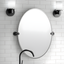 Elegant Latitude II Oval Full-Length Vanity Mirror in Matte Black