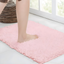 Blush Chenille Non-Slip Bathroom Rug 24x17 Inch