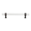 7-Inch Clear Acrylic Bar Pull with Oil Rubbed Bronze Mounts