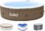 Aleko Brown and White Round Inflatable Hot Tub Spa