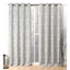 Dove Grey Floral Room Darkening Grommet Curtain Panels