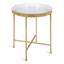 Celia Round White and Gold Metal Mirrored Side Table, 21"