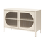 Luna Parchment Wide 2-Door Fluted Glass Accent Cabinet