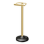 Matte Black and Brass Freestanding Toilet Paper Holder with Weighted Base