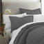 Gray King Size Microfiber Pillow Sham Set