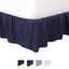 Navy Full Ruffled Polyester Bed Skirt with 15-Inch Drop