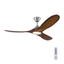 52-Inch Brushed Steel and Walnut LED Ceiling Fan