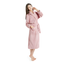 Pink Cotton Terry Cloth Mid-Calf Bathrobe with Pockets