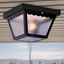 Black Glass 2-Light Outdoor Flush Mount Ceiling Fixture