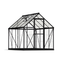 Hybrid 6' x 8' Black Aluminum and Polycarbonate Greenhouse