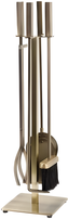 Harriet Aged Brass 5-Piece Fireplace Tool Set with Stand