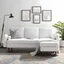 Revive 55'' White Polyester Sectional Sofa with Removable Cushions