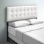 Lily Off-White Tufted Leather Queen Headboard