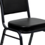 Black Vinyl Upholstered Banquet Chair with Silver Frame