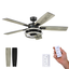 Matte Black and Rough Pine 52" Industrial Ceiling Fan with Remote