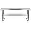 72" Stainless Steel Work Table with Galvanized Undershelf and Casters