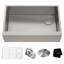 30-Inch Satin Stainless Steel Farmhouse Apron Single Bowl Kitchen Sink