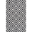 Handmade Black and White Geometric Wool Square Rug