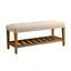 Beige & Oak Brown Contemporary Storage Bench 40" x 16" x 18"