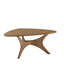 Light Brown Triangular Wood Coffee Table with Cross Base