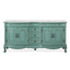 Green Double Freestanding Bathroom Vanity with Carrara Marble Top