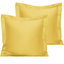 Mustard Yellow Cotton Standard Pillow Shams, 500 Thread Count