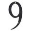 Black Aluminum 4-inch House Number 9