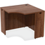 Lorell Essentials Walnut Laminate Corner Desk with PVC Edging