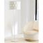 Matte White Steel Floor Lamp with Linen Shade