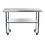 36" Stainless Steel Work Table with Galvanized Undershelf and Casters