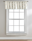 Aqua and Beige Ogee Print Rod Pocket Valance