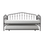 Gray Twin Metal Daybed with Trundle and Slats