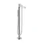 Chrome Single Handle Floor Mounted Tub Filler with Handshower