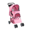 Pink Foldable Metal Pet Stroller with Mesh Windows