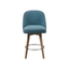 Blue Swivel Counter Stool with Wood Legs