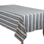 Blue and White Striped Cotton Rectangular Tablecloth