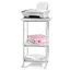 White Adjustable 3-Tier Rolling Printer Cart with Storage Shelves