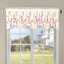 Cherry Blossom Pink Embroidered Floral Window Valance with Rod Pocket