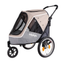 Latte Foldable 3-Wheel Medium Pet Stroller and Trailer Combo