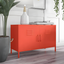 Orange Metal Locker Accent Cabinet with Adjustable Shelving