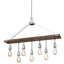 Elway Barnwood Beam & Galvanized Steel 7-Light Linear Chandelier