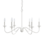 White Metal 6-Light Candle Style Chandelier