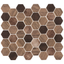 Walnut Brown Glass Honeycomb Mosaic Tile for Kitchen and Bathroom