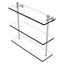 Satin Nickel 16" Triple Tiered Glass Wall Shelf