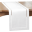 White Polyester Laser-Cut Hemstitch Table Runner, 14 x 90 inches