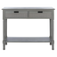 Distressed Gray Wood Console Table with Storage Drawers