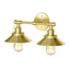 Brass Gold Dimmable Vanity Sconce with Dual Shades