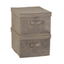 Latte Linen Large Stackable Storage Box with Lid Set