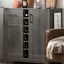 Gray Maple 36'' Bar Cabinet with Bottle Storage